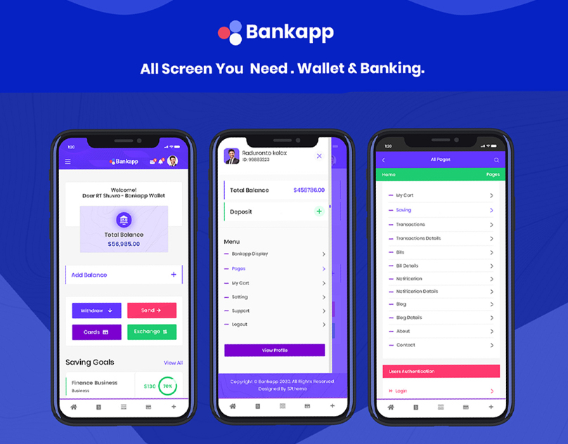 Banking app design