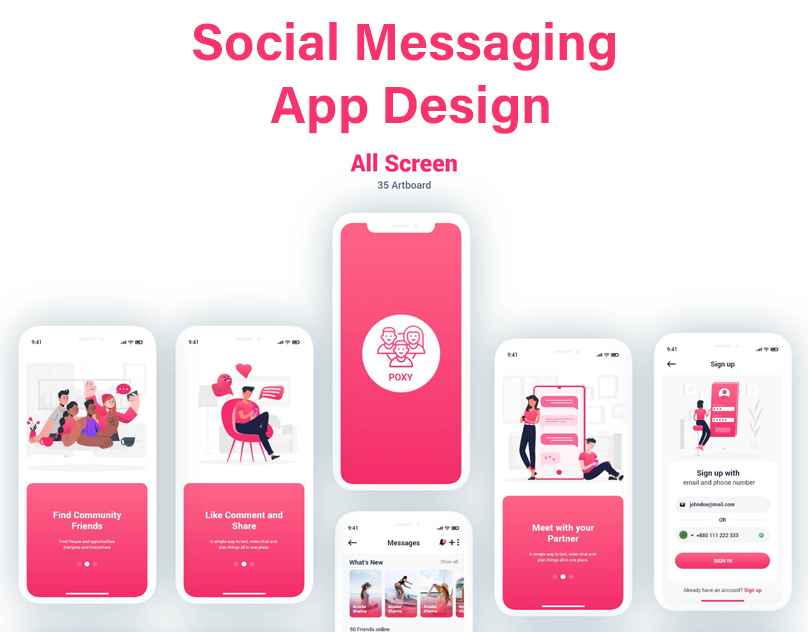 Social Messaging Sketch Design