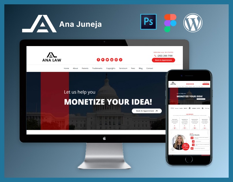 Ana Juneja law website design and development