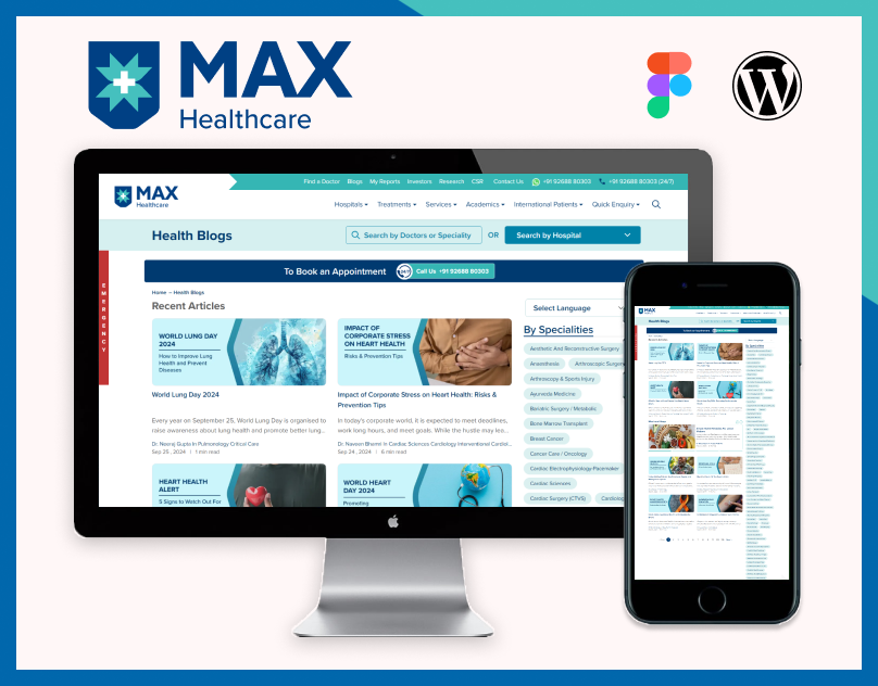 maxhealthcare blog website design and development