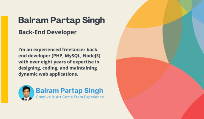 I’m an experienced freelancer back-end developer (PHP, MySQL, NodeJS) with over eight years of expertise in designing, coding, and maintaining dynamic web applications